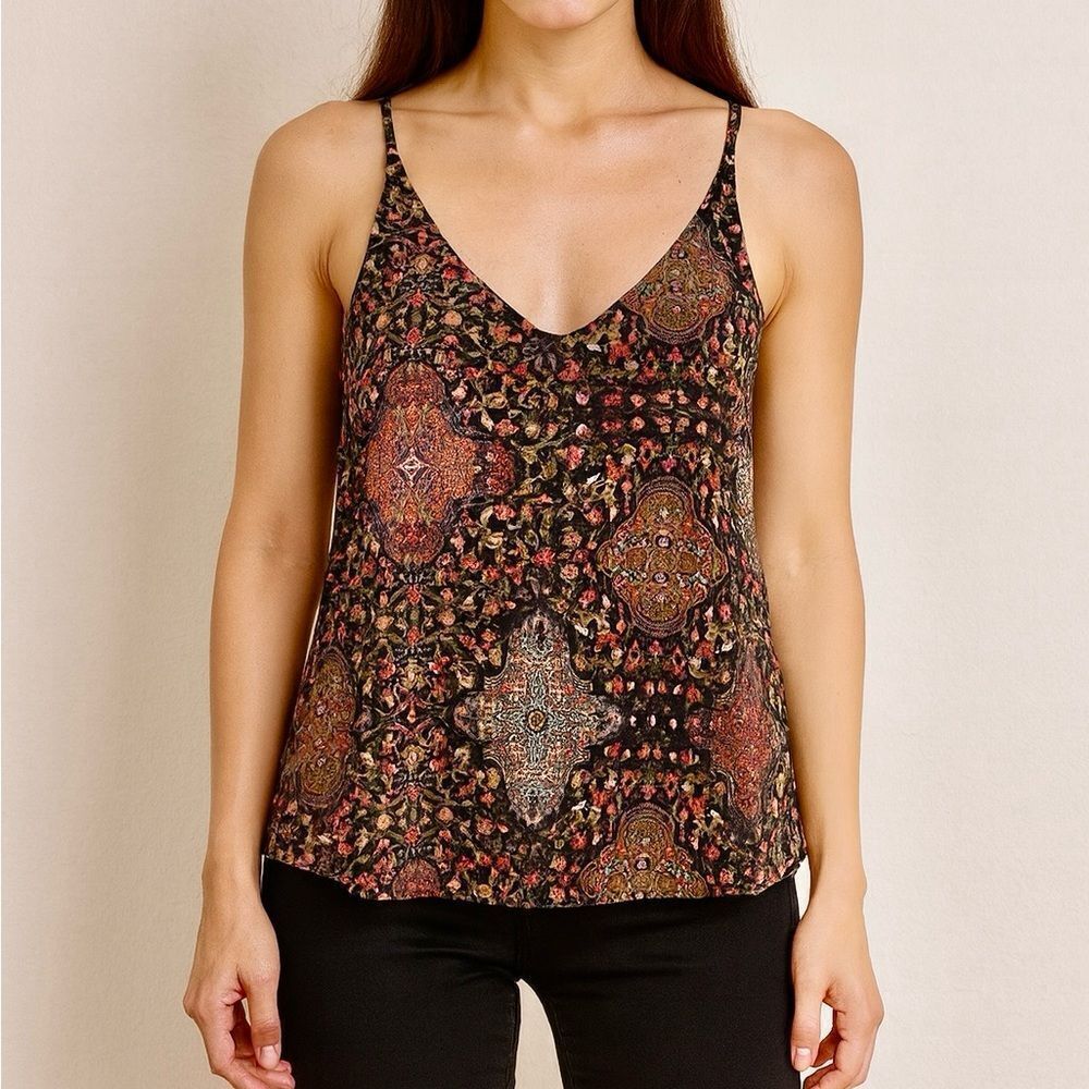 Topshop Boho Medallion Print Spaghetti Strap Cami Top XS Multicolor
